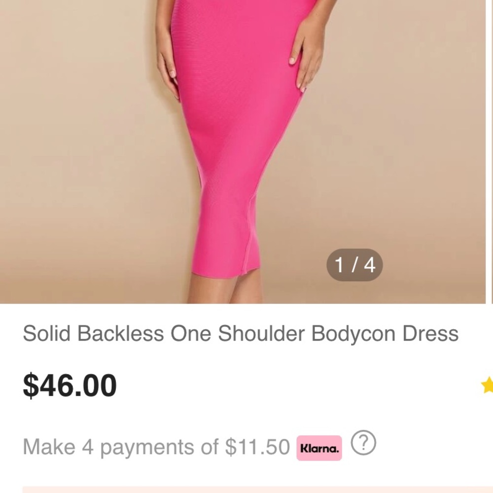 Shein Solid Backless One Shoulder Bodycon Dress - image 5